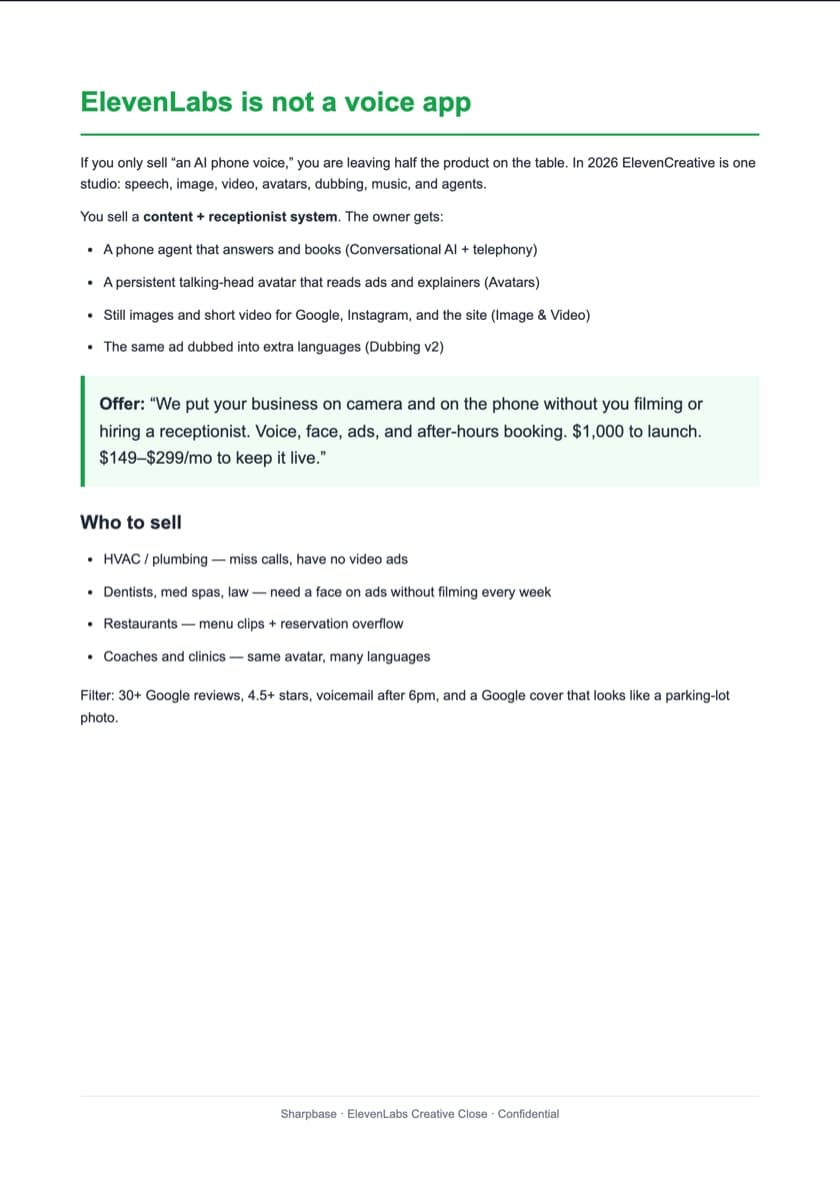 A page from the playbook: the offer, who to sell, and what the owner gets.